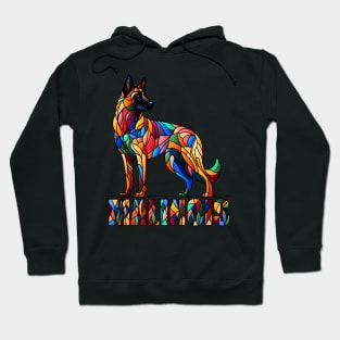 Belgian Malinois - Colorful Mosaic Art Hoodie